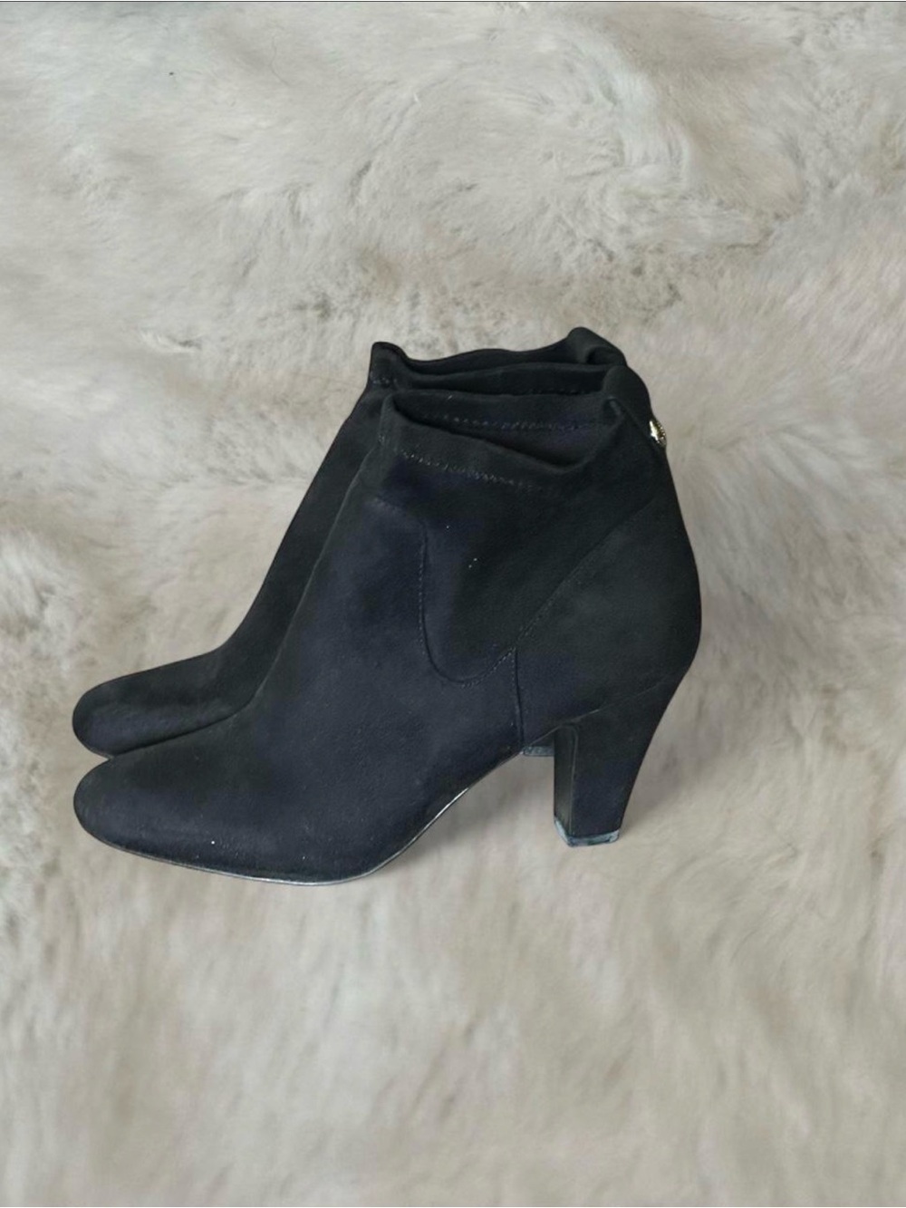 The BCBGeneration Black Delilah Suede Bootie Size 7.5